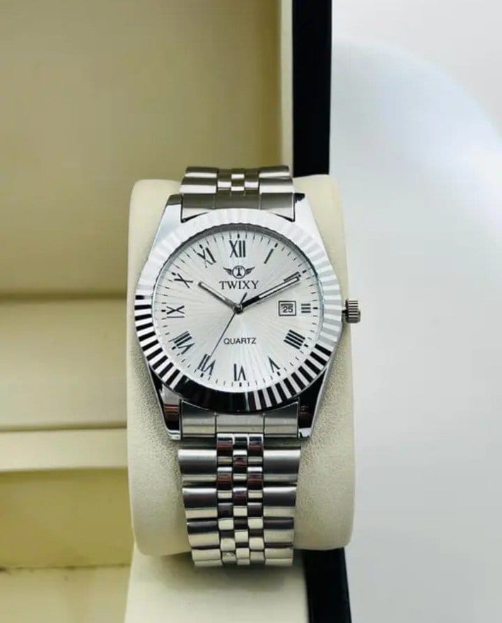 Ballade Design Date Function Watch With Black Dial, Stainless Steel Chain Analog Watch - For Men - Image 1